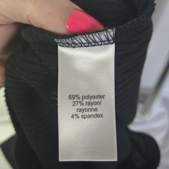 Maurices Black Ribbed Long Sleeve Top XL | Strappy Front Detail, Casual & Chic - Picture 5 of 6